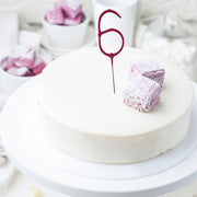 Set of 1 - Number 6 Pink Shiny Wedding Sparkler Candles (17cm)