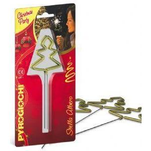 7" Inch Indoor Gold Coated Christmas Tree Sparklers (Pack of 4)