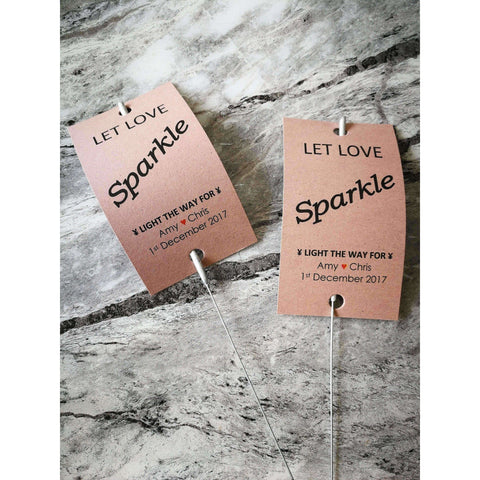 Sparkler Tags - Packs Of Personalised Printable Wedding Favour Sparkler Tags With Big Sparklers