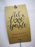 Sparkler Tags - Wedding Sparkler Gift Tags With FREE Gold Effect Sparklers
