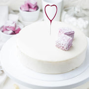 Set of 1 - Heart Shaped Pink Pearl Wedding Sparkler Candles (17cm)