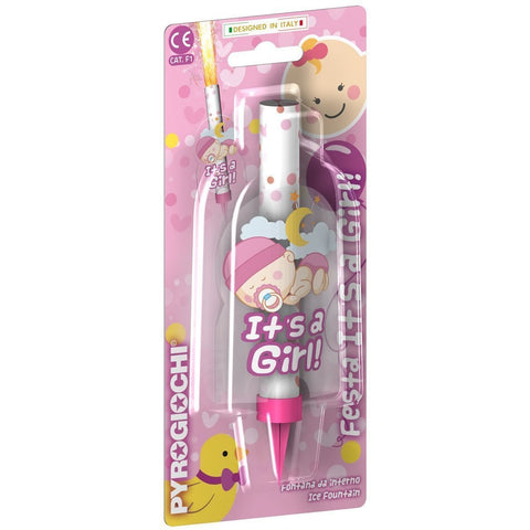 It`s A Girl Ice Fountain Sparklers 6" Inch Indoor Use (PACK OF 1)