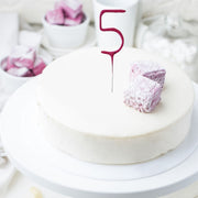 Set of 1 - Number 5 Pink Shiny Wedding Sparkler Candles (17cm)
