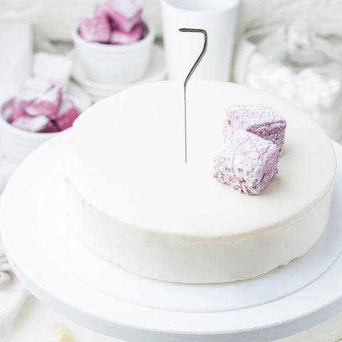 Set of 1 - Number 7 Silver Shiny Wedding Sparkler Candles (17cm)