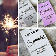 Sparkler Tags - Pack Of 50 Personalised Sparkler Tags With FREE Sparklers
