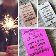 Sparkler Tags - Personalised Sparkler Send Off Firework Tags With Free Sparklers