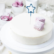 Set of 1 - Star Shaped Blue Pearl Wedding Sparkler Candles (17cm)