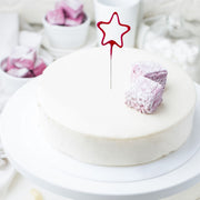 Set of 1 - Star Shaped Pink Pearl Wedding Sparkler Candles (17cm)